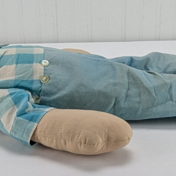 Vintage Raggedy Ann & Andy Cloth Dolls Handmade Set 25" Fabric Retro Toys - Picture 9 of 13